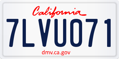 CA license plate 7LVU071