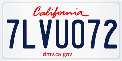 CA license plate 7LVU072