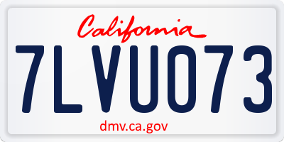 CA license plate 7LVU073