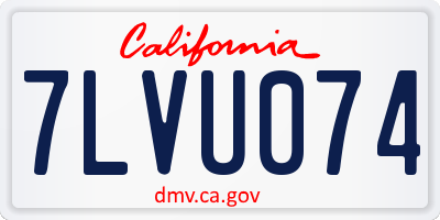 CA license plate 7LVU074