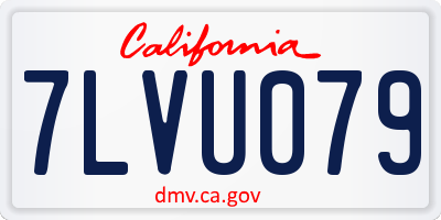 CA license plate 7LVU079