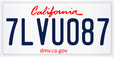 CA license plate 7LVU087