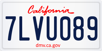 CA license plate 7LVU089