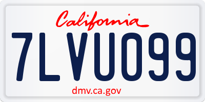 CA license plate 7LVU099