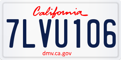 CA license plate 7LVU106