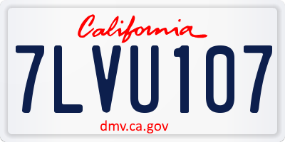 CA license plate 7LVU107