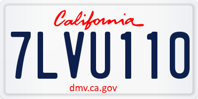 CA license plate 7LVU110