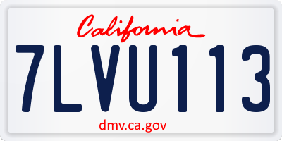 CA license plate 7LVU113