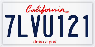 CA license plate 7LVU121