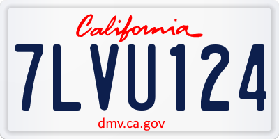 CA license plate 7LVU124