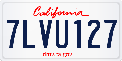CA license plate 7LVU127