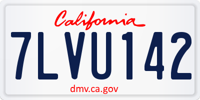 CA license plate 7LVU142