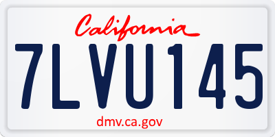 CA license plate 7LVU145