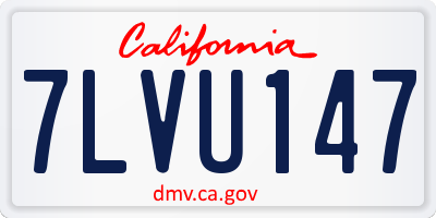 CA license plate 7LVU147