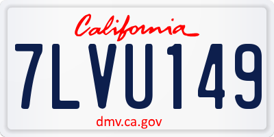 CA license plate 7LVU149