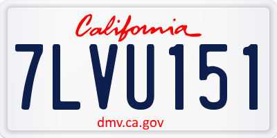 CA license plate 7LVU151