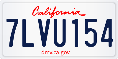 CA license plate 7LVU154