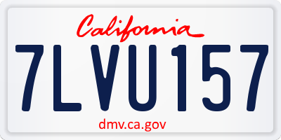 CA license plate 7LVU157