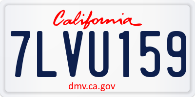 CA license plate 7LVU159