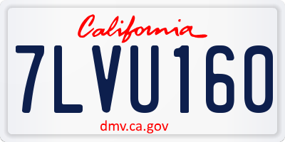 CA license plate 7LVU160