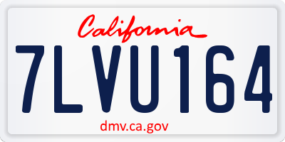 CA license plate 7LVU164