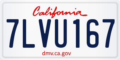 CA license plate 7LVU167