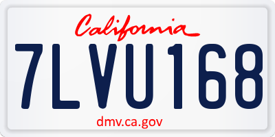 CA license plate 7LVU168