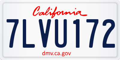 CA license plate 7LVU172