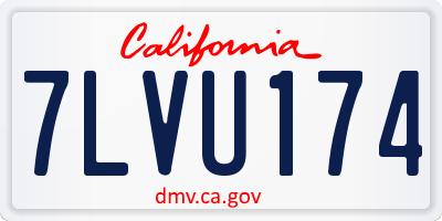 CA license plate 7LVU174