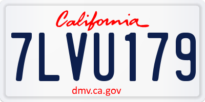 CA license plate 7LVU179