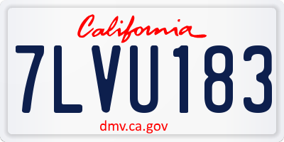 CA license plate 7LVU183
