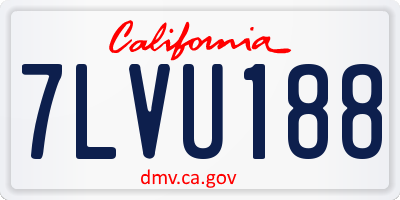 CA license plate 7LVU188