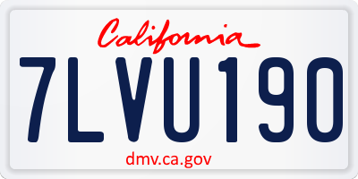 CA license plate 7LVU190