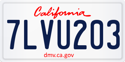 CA license plate 7LVU203