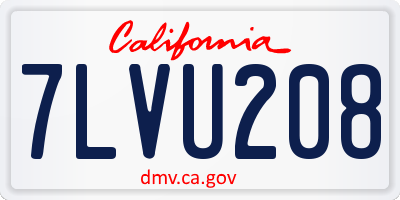 CA license plate 7LVU208