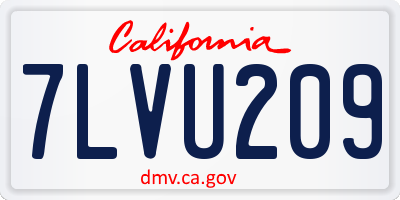 CA license plate 7LVU209