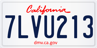 CA license plate 7LVU213