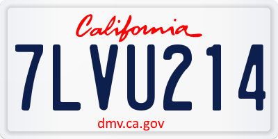 CA license plate 7LVU214