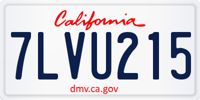 CA license plate 7LVU215