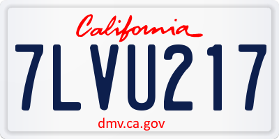 CA license plate 7LVU217