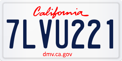 CA license plate 7LVU221