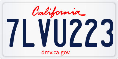 CA license plate 7LVU223