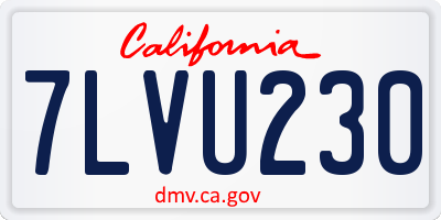 CA license plate 7LVU230