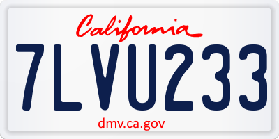 CA license plate 7LVU233