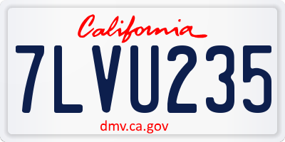 CA license plate 7LVU235