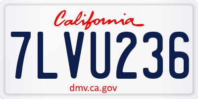 CA license plate 7LVU236