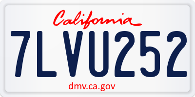CA license plate 7LVU252