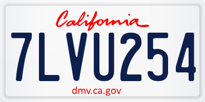 CA license plate 7LVU254