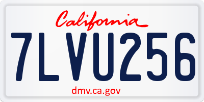 CA license plate 7LVU256