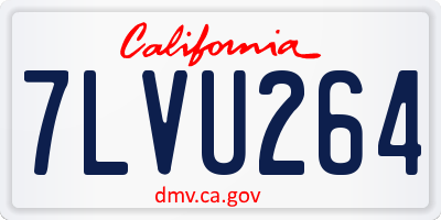 CA license plate 7LVU264
